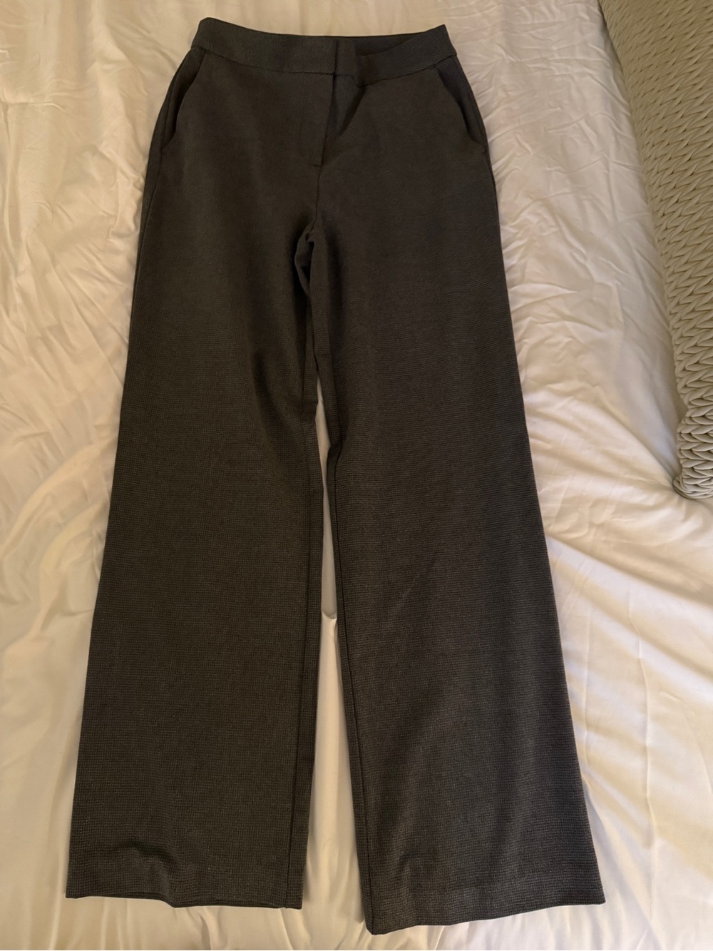 Rachel Zoe Women’s Dark Charcoal Wide-Leg Knit Pants